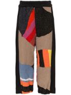 By Walid Patchwork Tapered Trousers - Black