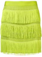 Alberta Ferretti Fringed Mini Skirt - Green