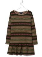 Ralph Lauren Kids Fair Isle Print Dress, Girl's, Size: 8 Yrs, Brown