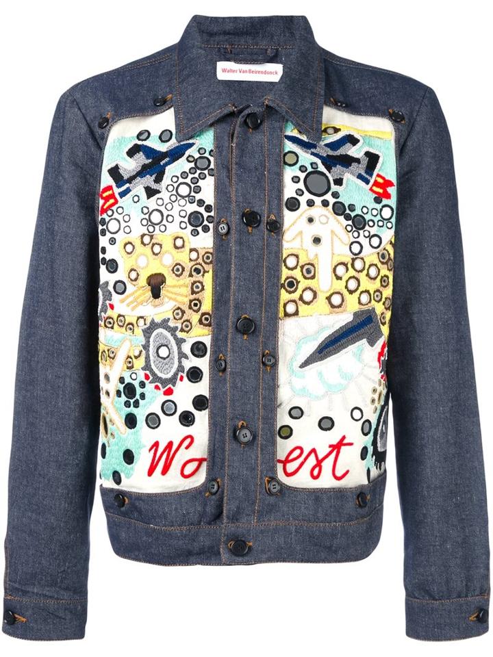 Walter Van Beirendonck Embroidered Denim Jacket