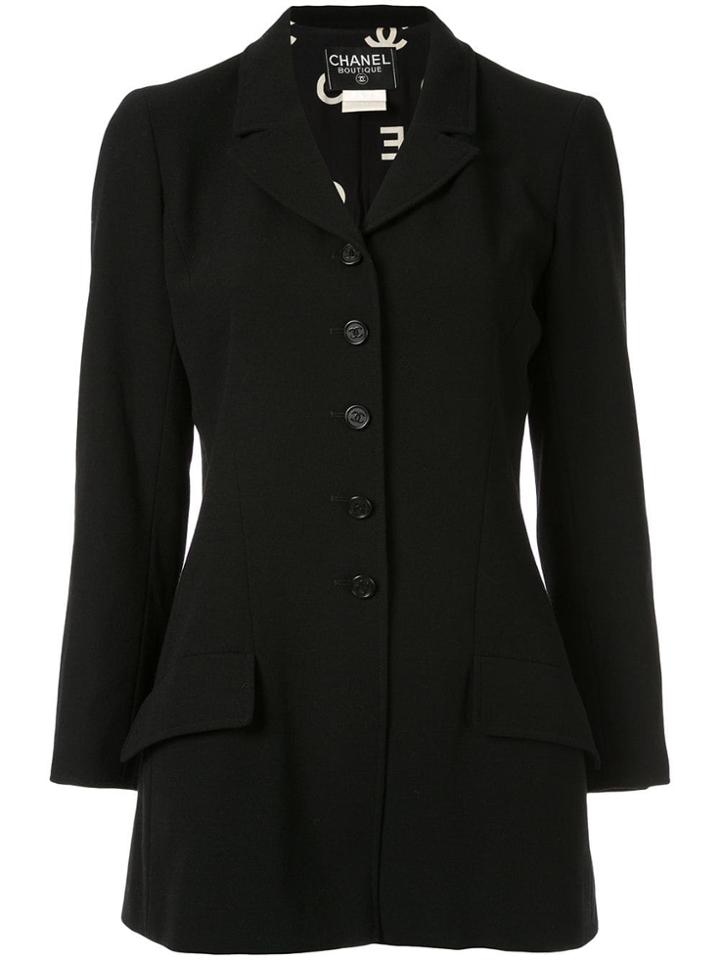 Chanel Pre-owned Single-breasted Blazer Jacket - Black