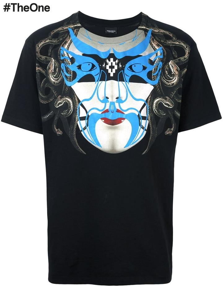 Marcelo Burlon County Of Milan Mask Print T-shirt, Men's, Size: Medium, Black, Cotton