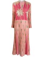 Ailanto Embellished Palm Tree Dress - Pink