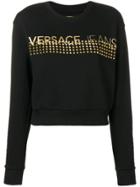 Versace Jeans Studded Logo Longsleeve Top - Black
