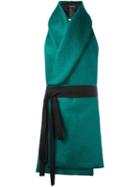 Ann Demeulemeester Belted Waistcoat, Men's, Green, Nylon/rayon/virgin Wool