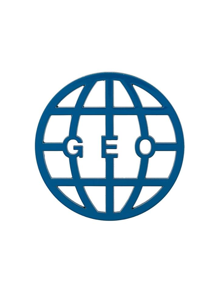 Geo Geo Globe Brooch - Blue