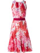 Max Mara Flared Floral Print Dress, Women's, Size: 40, Pink/purple, Silk/acetate/polyamide