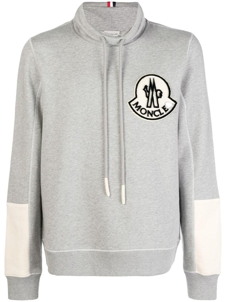Moncler Logo Patch Hoodie - Grey