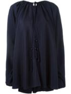 Lanvin Tasseled Blouse, Women's, Size: 42, Blue, Polyester/cotton