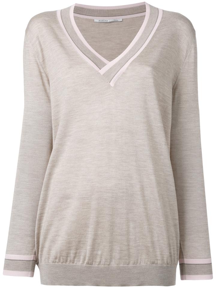 Agnona Slub Knit Sweater - Nude & Neutrals