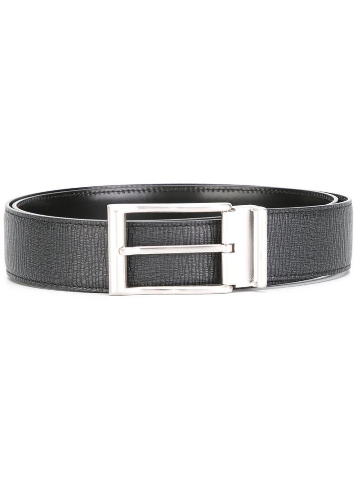 Salvatore Ferragamo Buckle Belt, Men's, Size: 90, Grey, Calf Leather