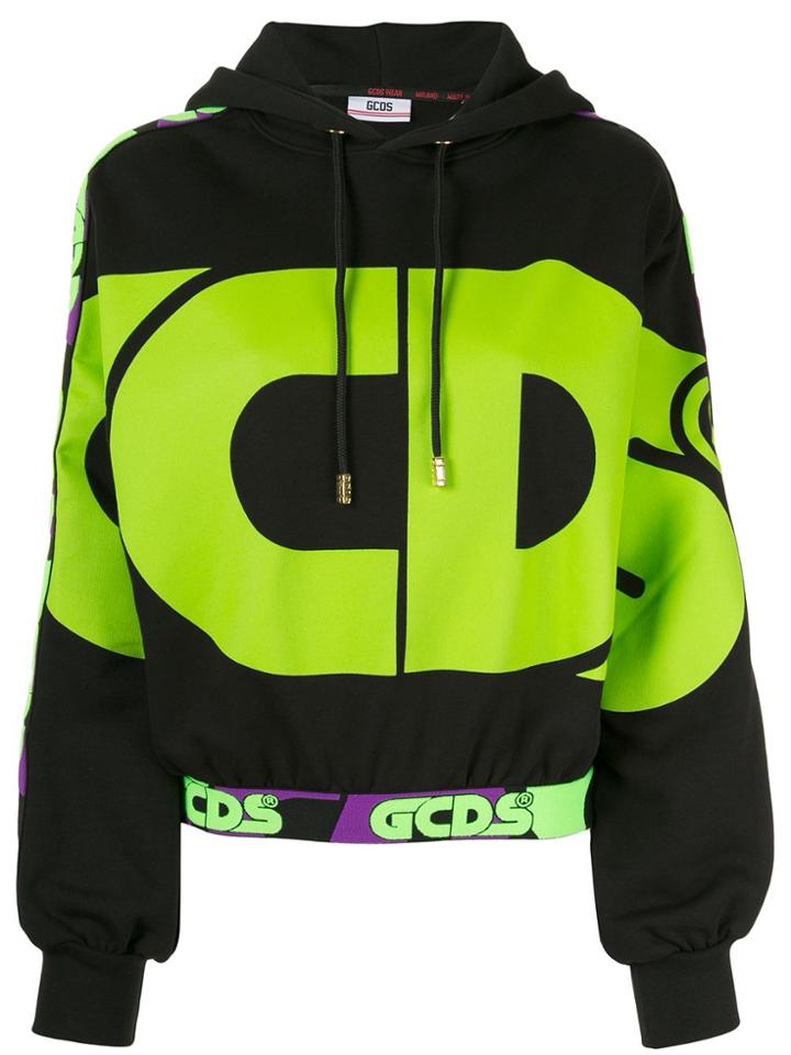 Gcds Logo Print Hoodie - Green