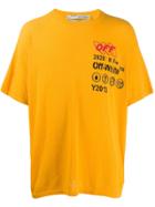 Off-white Logo Textured Oversized T-shirt - Yellow