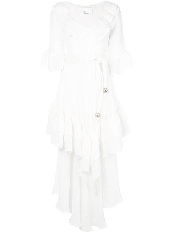 Lisa Marie Fernandez Frilled Maxi Dress - White