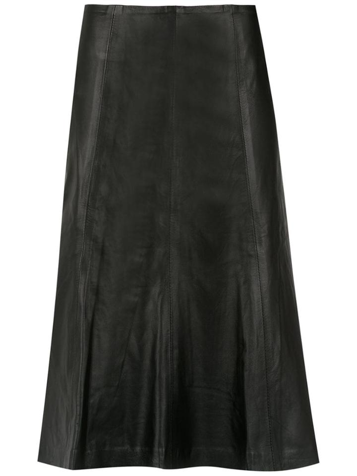 Clé Pleated Midi Skirt - Black