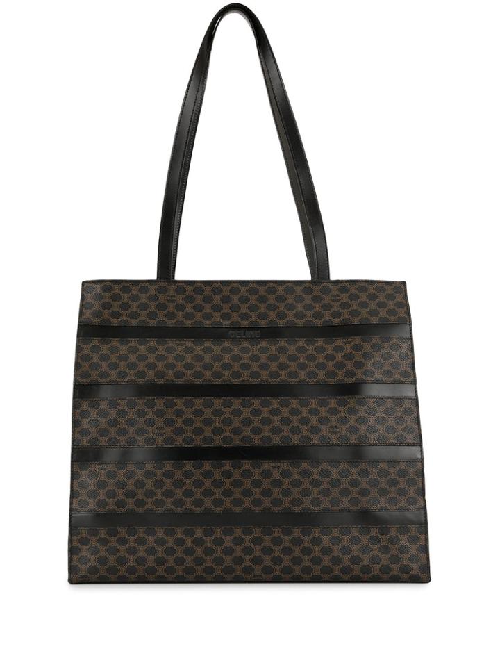 Céline Pre-owned Macadam Striped Monogram Shopper - Brown