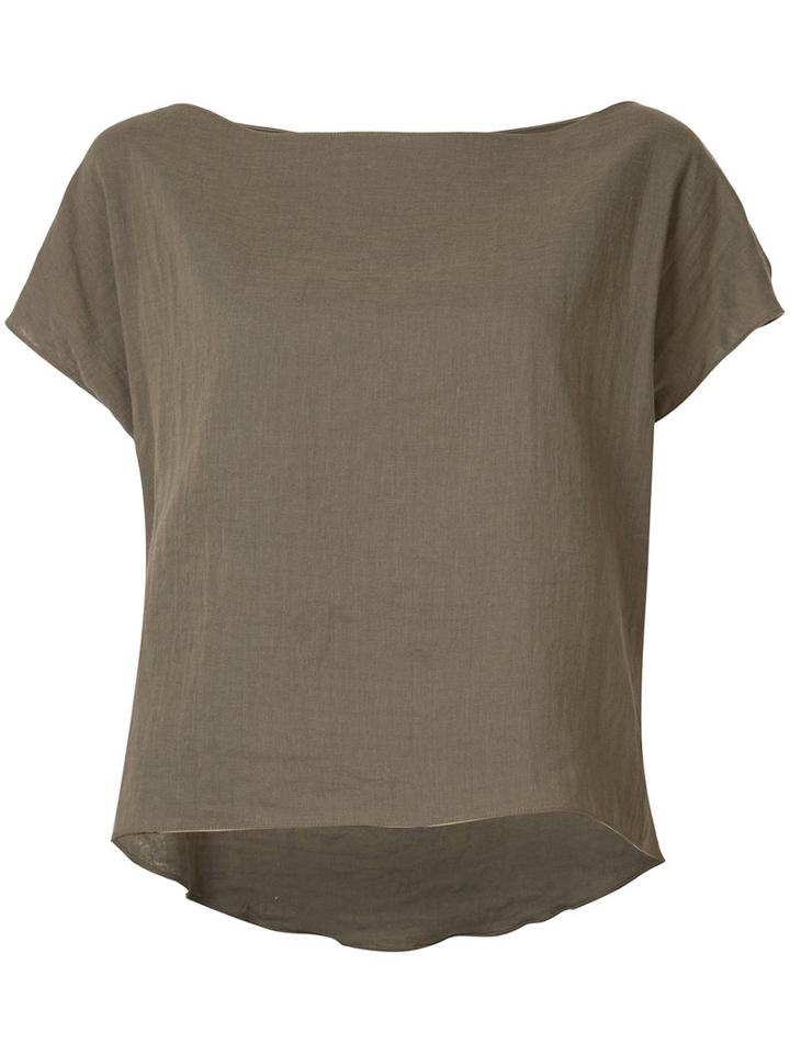 Peter Cohen - Boat Neck Top - Women - Cotton - Xs, Women's, Green, Cotton