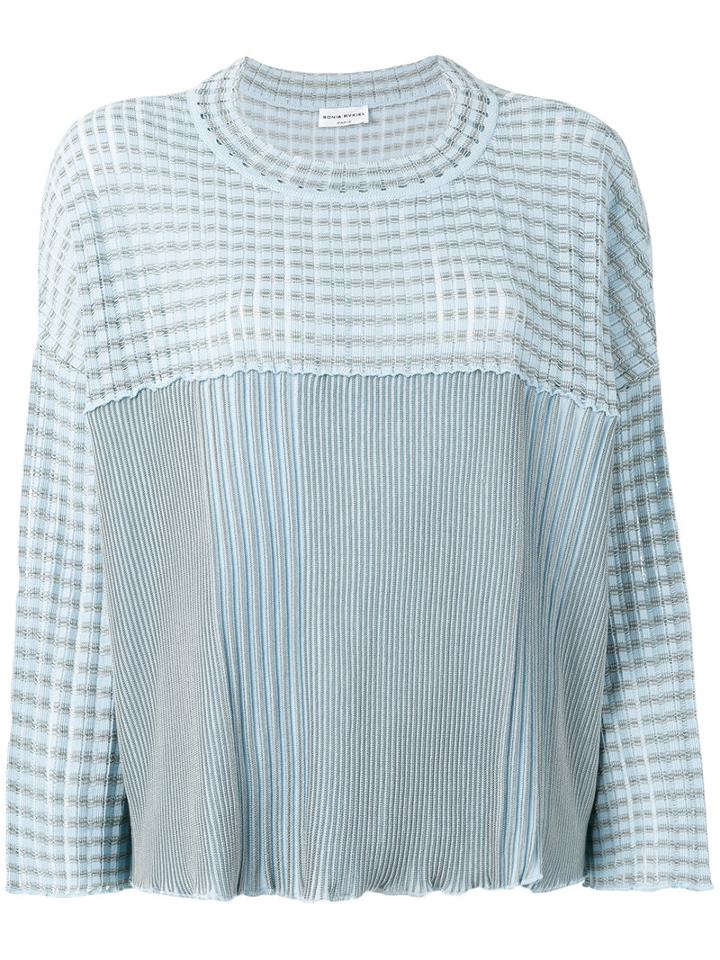 Sonia Rykiel Ribbed Jumper, Women's, Size: Large, Blue, Cotton/viscose
