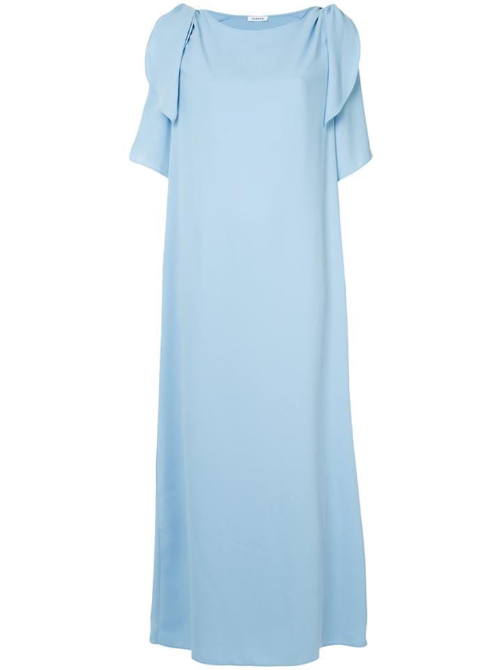 P.a.r.o.s.h. Long Bow Shoulder Dress - Blue