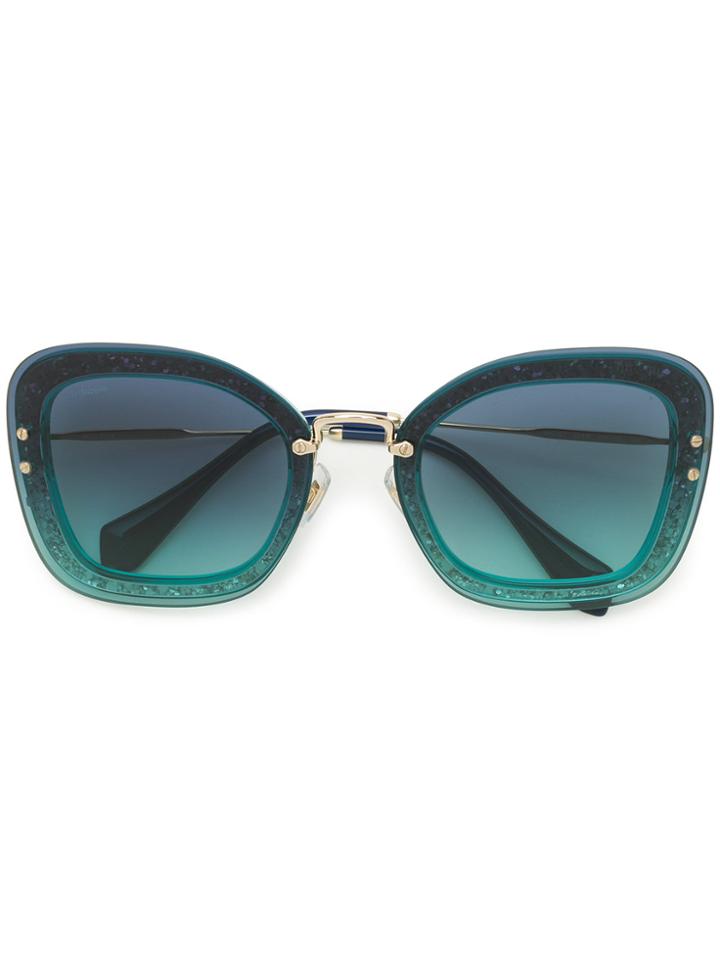 Miu Miu Eyewear Oversized Sunglasses - Blue