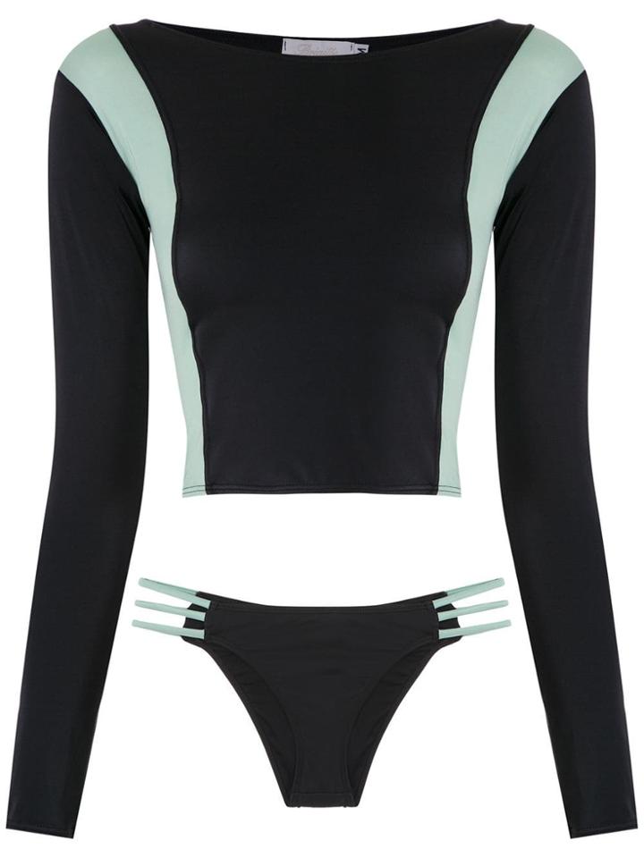 Brigitte Long Sleeved Bikini Set - Multicolour