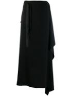 Mcq Alexander Mcqueen Midi Draped Skirt - Black
