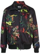 Y-3 Printed Satin Track Jacket - Black