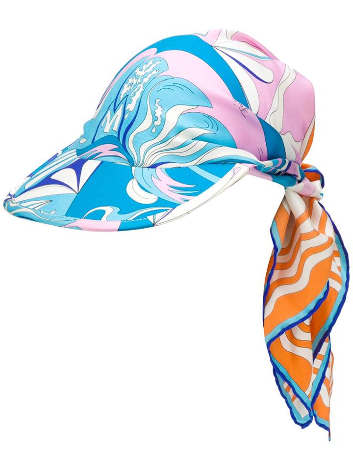 Emilio Pucci Tie-detail Patterned Baseball Cap - Blue