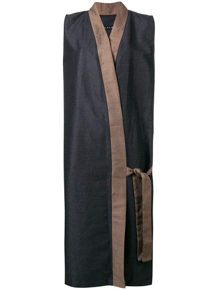 Alchemy Long Wrap Coat - Blue