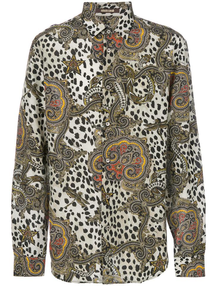 Roberto Cavalli - Leopard Paisley Print Shirt - Men - Silk/cotton - 44, White, Silk/cotton
