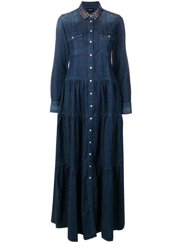 Twin-set Denim Shirt Maxi Dress - Blue
