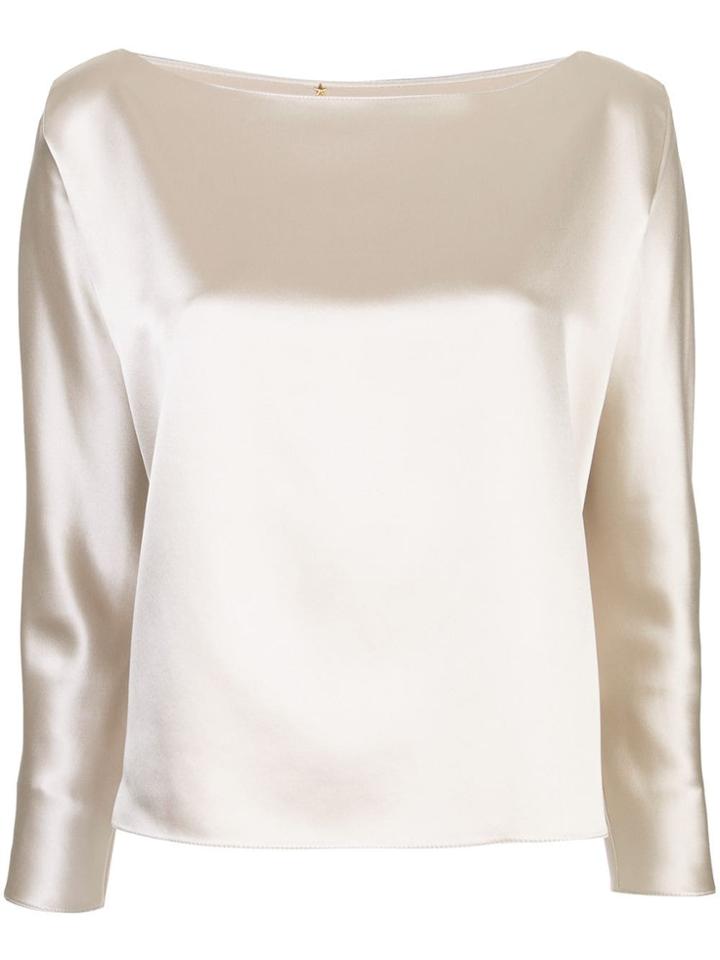 Peter Cohen Silk Plain Blouse. - Neutrals