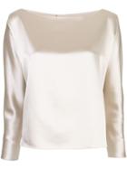 Peter Cohen Silk Plain Blouse. - Neutrals