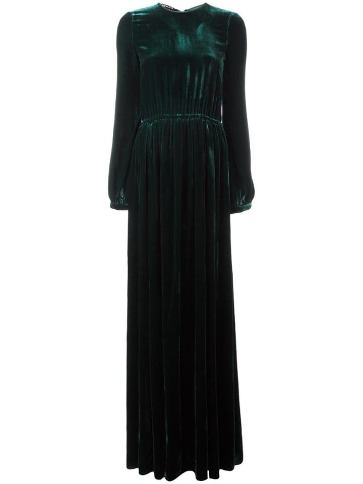 Rochas Long Velvet Gown - Green