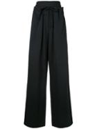 System High-waisted Flared Trousers - Blue