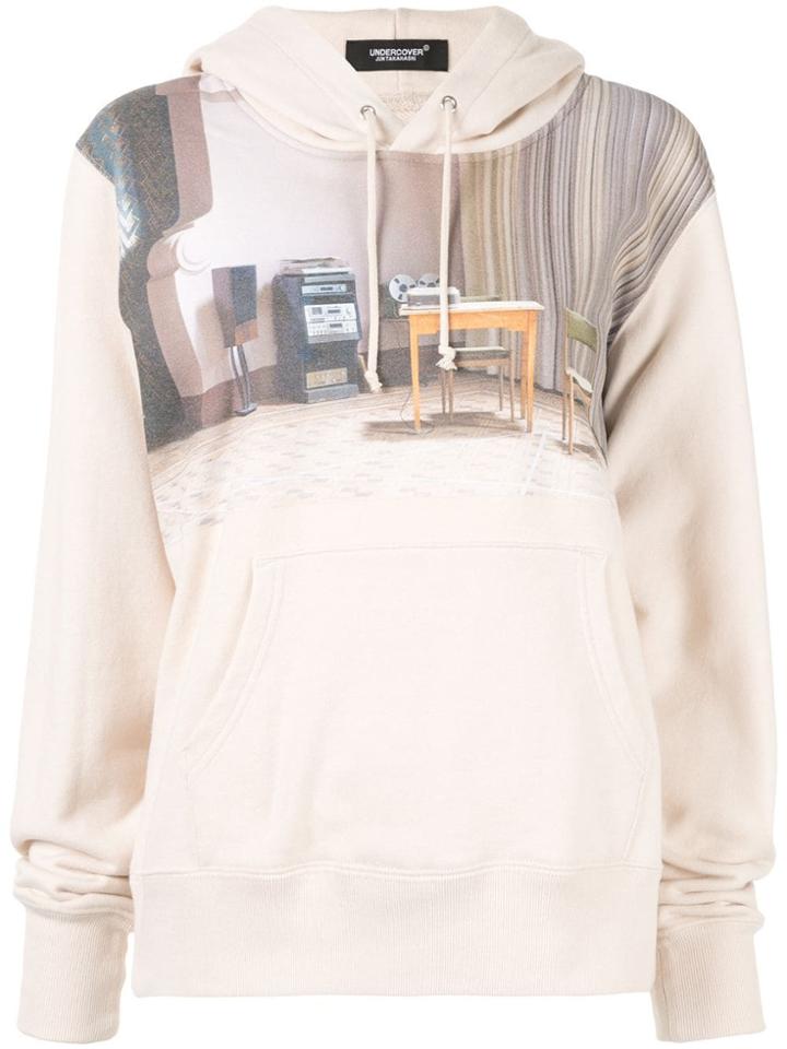 Undercover Printed Detail Hoodie - Neutrals