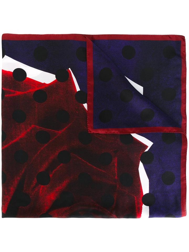 Ps By Paul Smith Rose And Dot Print Scarf, Women's, Blue, Silk