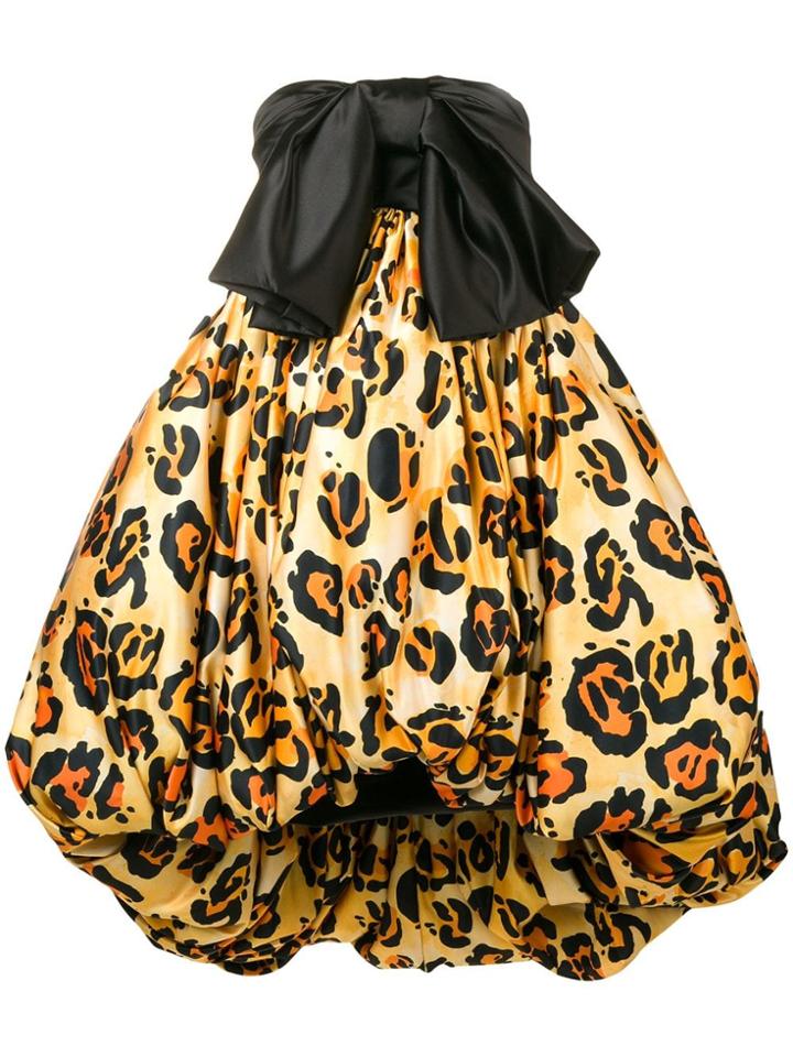 Richard Quinn Leopard Print Puffball Dress - Black