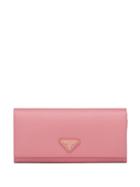 Prada Enamelled Logo Wallet - Pink
