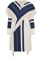Chloé Striped Blanket Coat - Blue