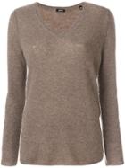 Aspesi V-neck Jersey Top - Brown
