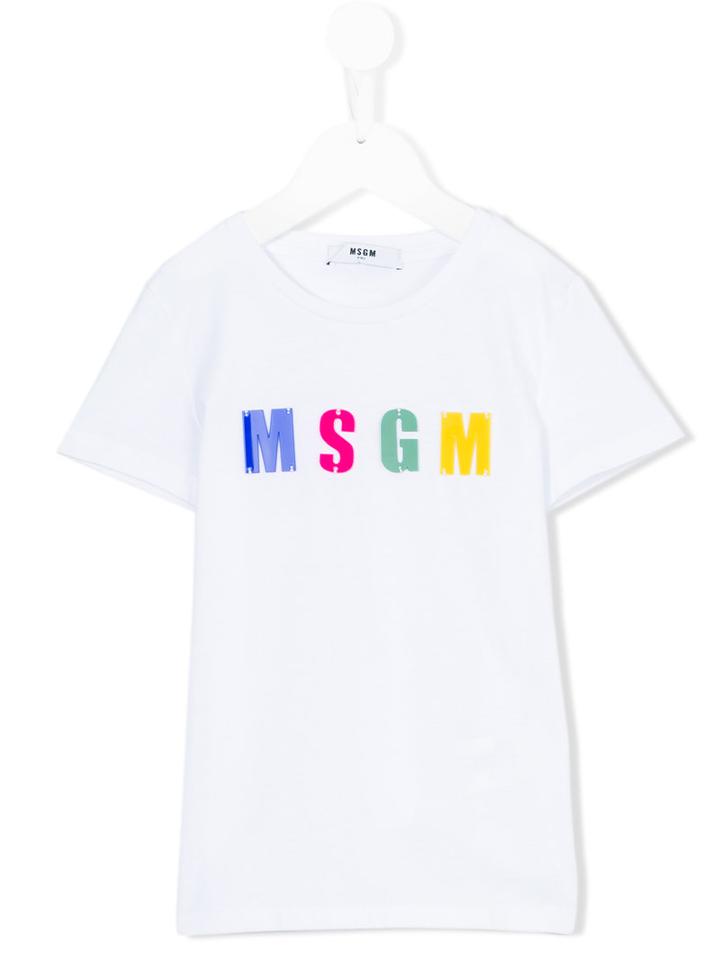 Msgm Kids - Logo Print T-shirt - Kids - Cotton - 8 Yrs, White