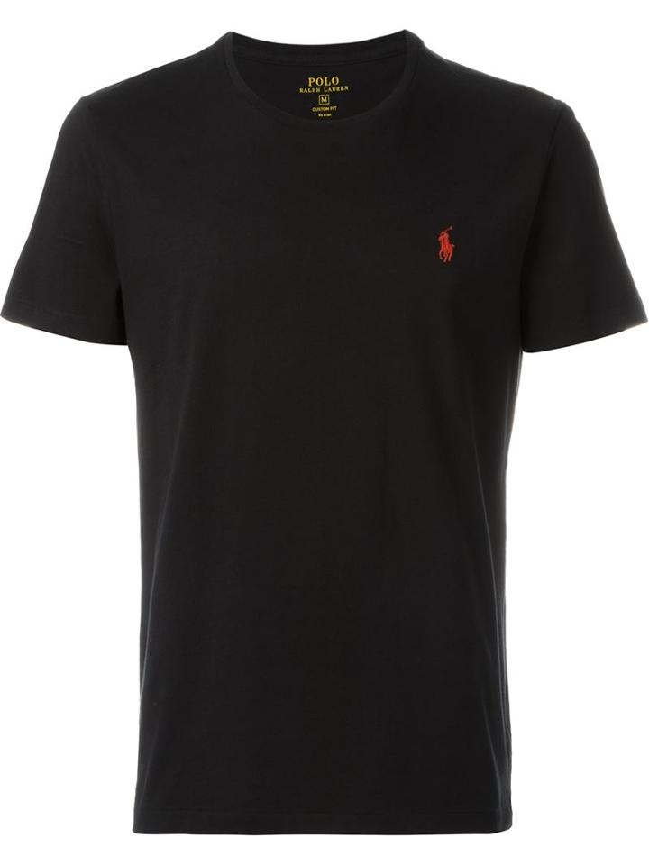 Polo Ralph Lauren Logo T-shirt, Men's, Size: Large, Black, Cotton