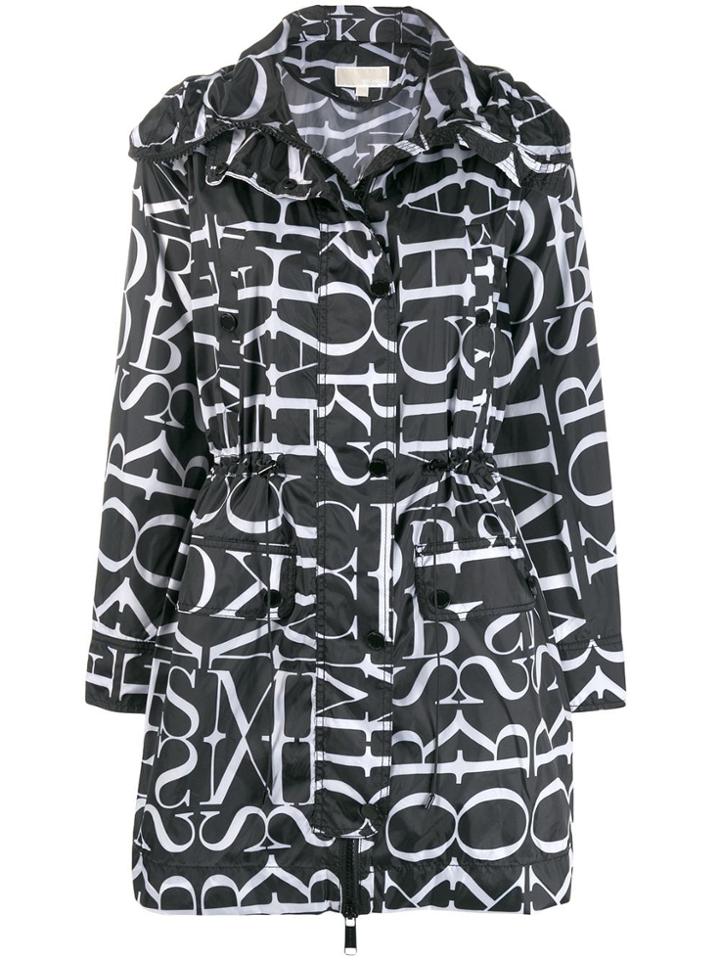 Michael Kors Collection All Over Logo Trench Coat - Black