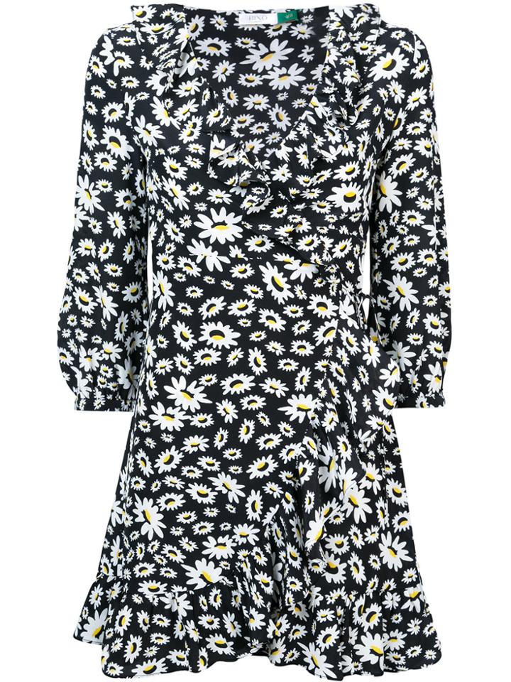 Rixo London Floral Mini Wrap Dress - Black
