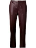 Closed Cropped Biker Trousers - Red