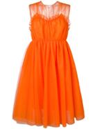 Msgm Flared Tulle Dress - Orange
