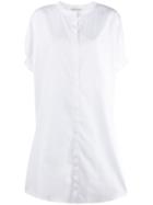 Stefano Mortari Band Collar Shirt Dress - White