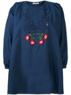 Vivetta - Floral Embroidered Blouse - Women - Cotton - 42, Blue, Cotton