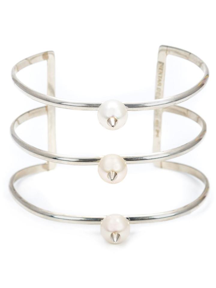 Nektar De Stagni Spike Pearl Cuff - Grey